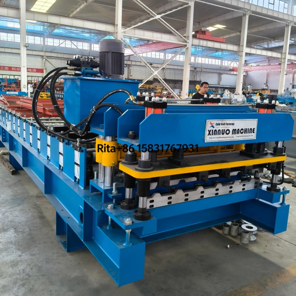Automatic high speed metal roof sheet glazed tile making machine main body with heavy duty steel frame