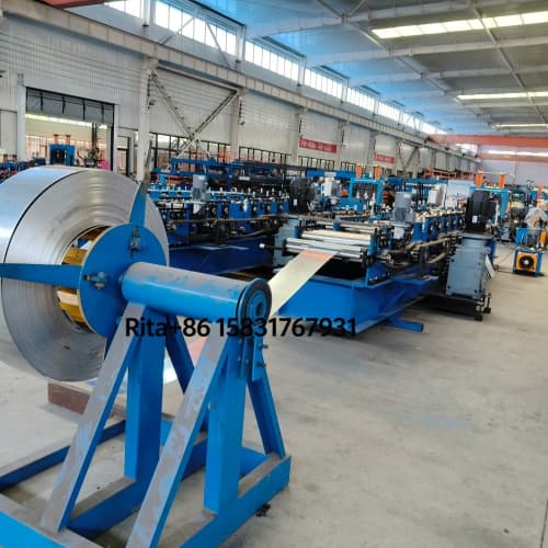 Automatic decoiler and feeding section of C purlin machine