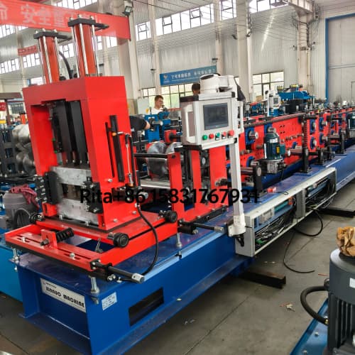 Heavy duty C purlin roll forming machine main body with precision roller stations