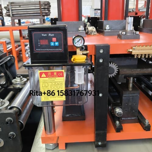 Industrial hydraulic pump station powering the punching and cutting units