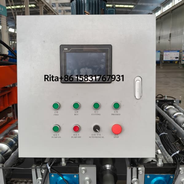 PLC control cabinet with touch screen for the high speed double layer roofing machine