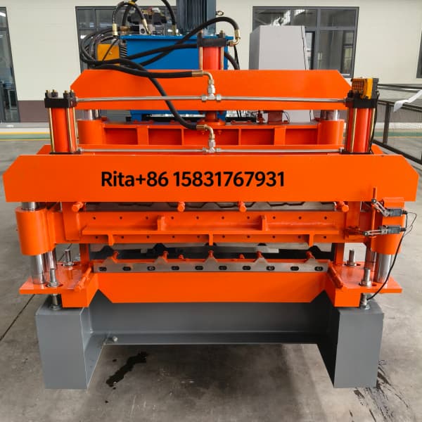 Hydraulic shear system of the double layer roofing sheet roll forming machine