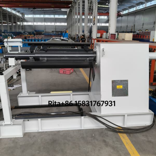automatic-plc-control-hydraulic-decoiler-with-coil-motorized-loading-trolley
