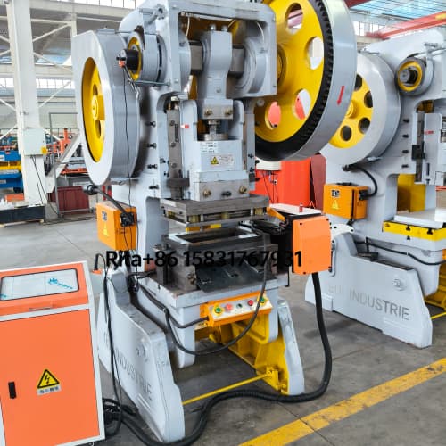 Left side view of the servo punch press machine showing robust structural design