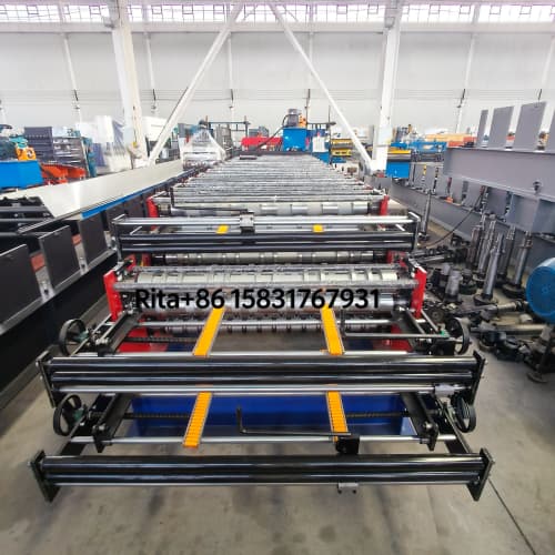 Material Feeding Section of Three Layer Roof Wall Panel Equipment