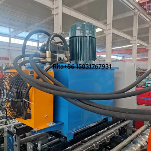Independent hydraulic pump station system for double layer roof sheet roll forming line
