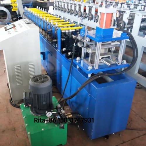 Hydraulic cutting unit for rolling shutter guide rail forming machine