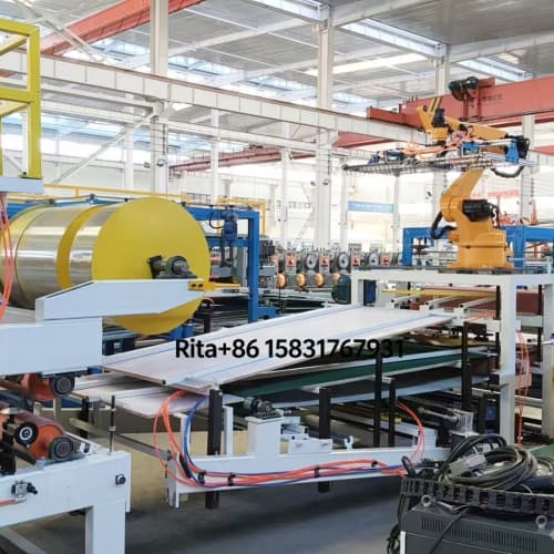 PU foaming glue spraying & dropping system for sandwich panel machine line
