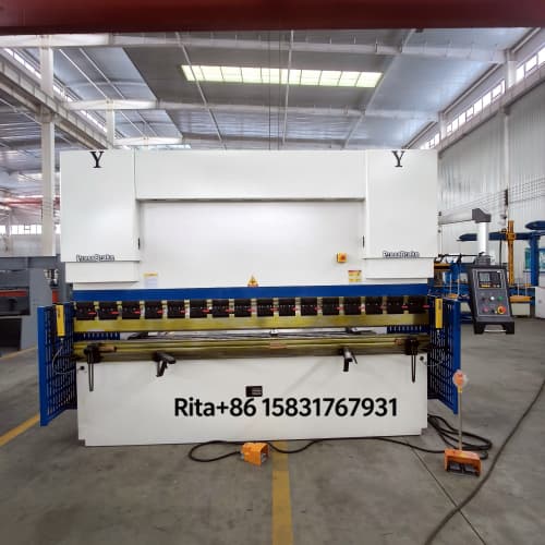 Front view of CNC hydraulic press brake machine