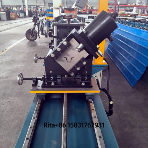Complete galvanized steel furring channel roll forming production line overview showing all components