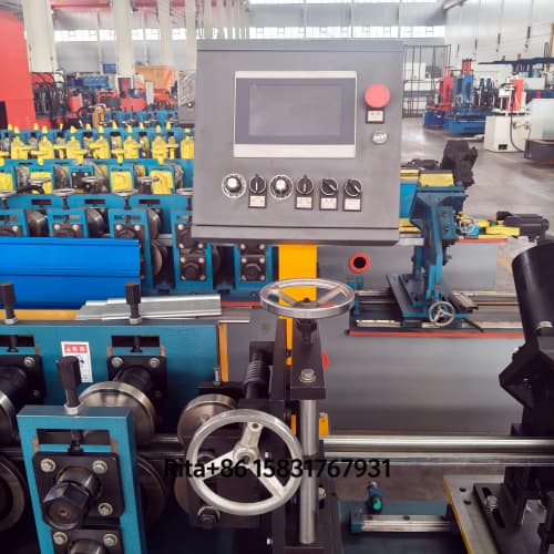 PLC touch screen control system of the galvanized steel furring channel roll forming machine