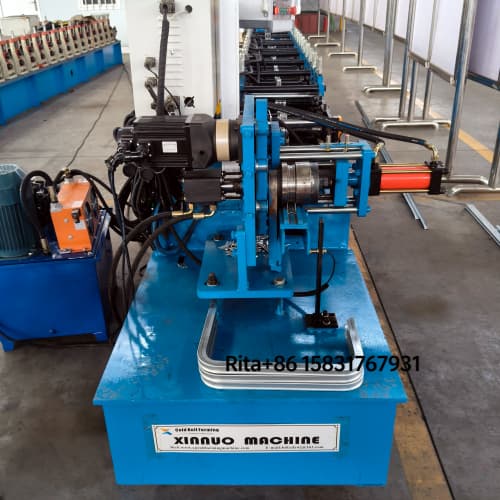 Left View of the Auto Bending Aluminum Profile Roll Forming Equipment displaying the compact layout