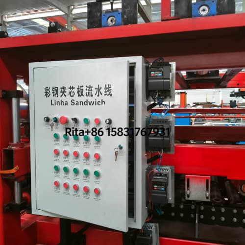 Electrical control system of sandwich panel machine for EPS rockwool roof wall panel production line