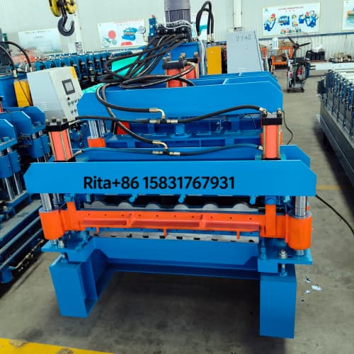 Double layer machine hydraulic cutting system