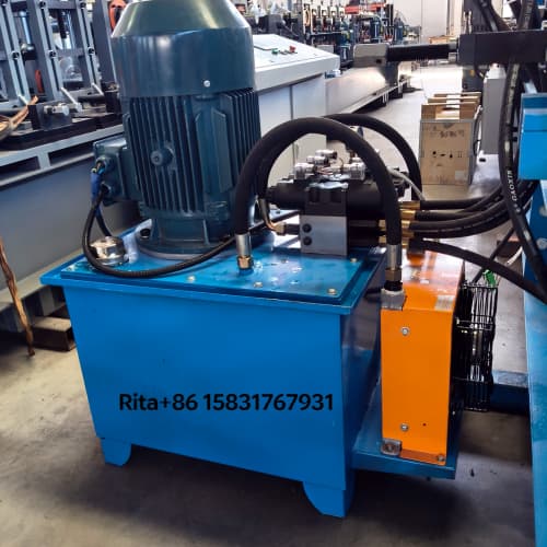 Hydraulic pump station unit of the CZ purlin roll forming machine providing stable power for precision cutting