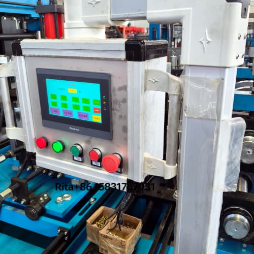 PLC touch screen electrical control system panel of the CZ purlin roll forming machine