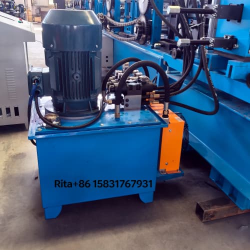 Hydraulic pump station unit of the CZ purlin roll forming machine providing stable power for precision cutting
