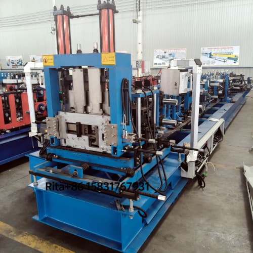 CE Certified C Z Purlin Roll Forming Machine Export Type main body with heavy-duty steel frame structure