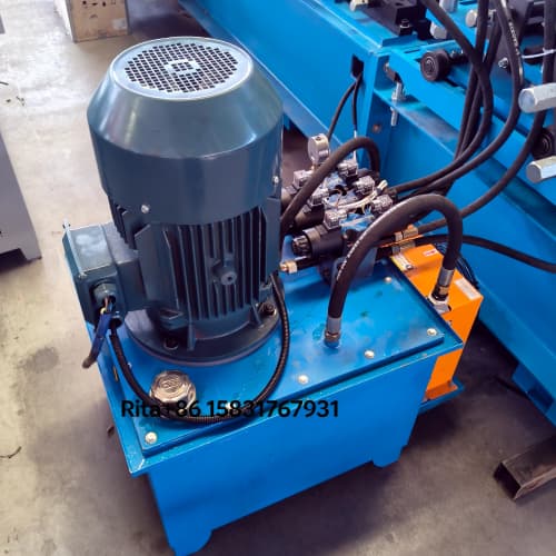 Hydraulic pump station unit of the CE certified CZ purlin roll forming machine providing stable power for precision cutting