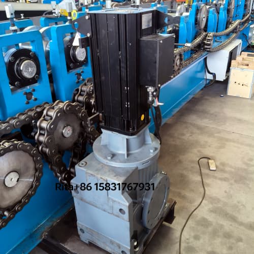PLC touch screen electrical control system panel of the CE certified CZ purlin roll forming machine