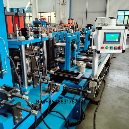PLC touch screen electrical control system panel of the High Precision C Z Purlin Forming Machine