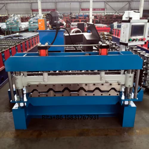 Hydraulic flying cutting section of IBR Roof Panel Forming Machine with automatic cut-to-length system