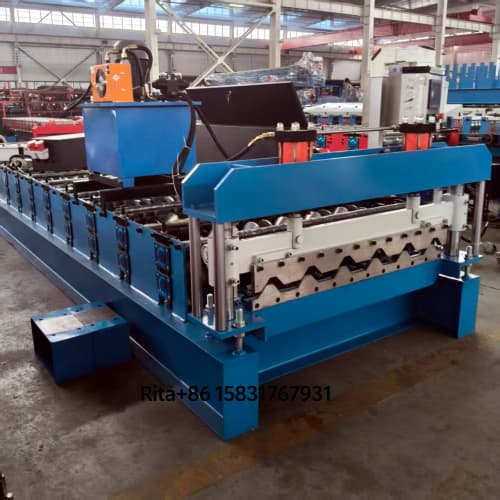 IBR Roof Sheet Roll Forming Machine main body with heavy-duty steel frame