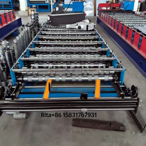 Material feeding section of IBR Roof Sheet Roll Forming Machine with decoiler and guide system