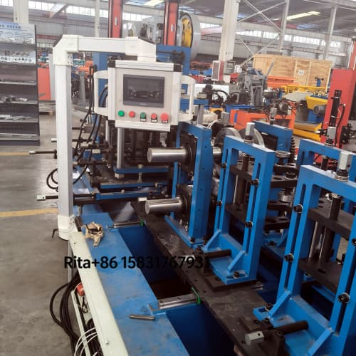 Industrial C Z Purlin Roll Forming Machine Production Line main body with heavy-duty steel frame structure