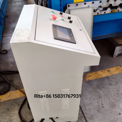 PLC touch screen electrical control system panel of the Trapezoidal Metal Roof Roll Forming Machine