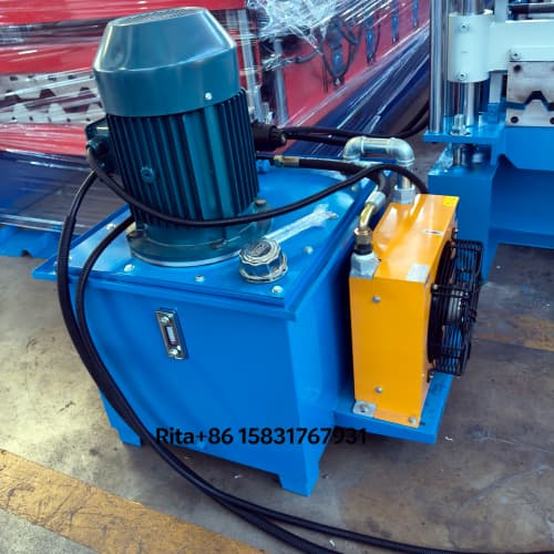 Hydraulic pump station of the Trapezoidal Roof Roll Forming Machine Metal Tile providing stable cutting power