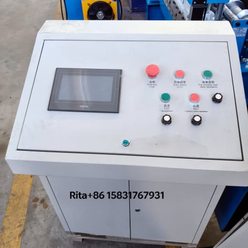 PLC touch screen electrical control system panel of the Trapezoidal Roof Roll Forming Machine Metal Tile