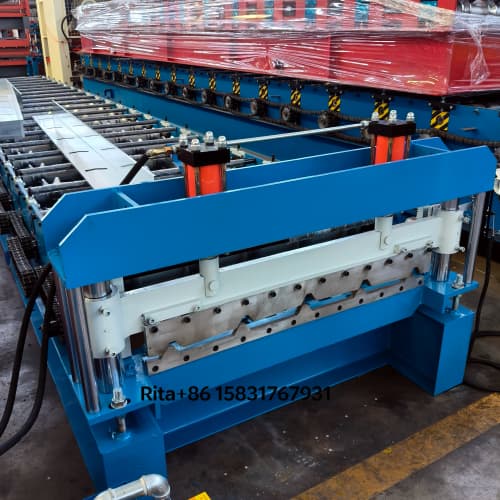 Trapezoidal Roof Roll Forming Machine Metal Tile main body with heavy-duty steel frame structure