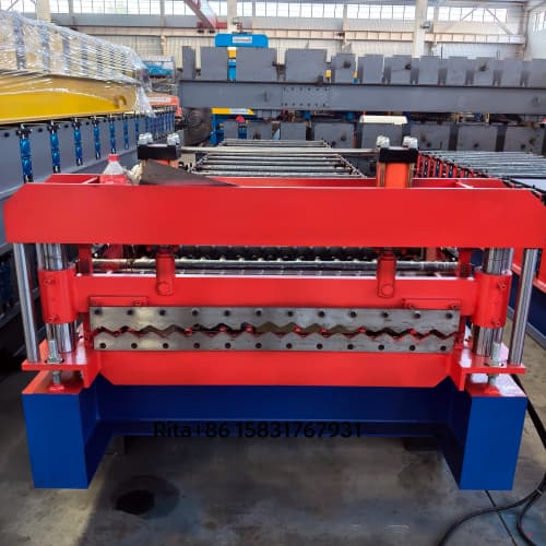 Hydraulic shear system of the corrugated roof sheet making machine for precise automatic cutting