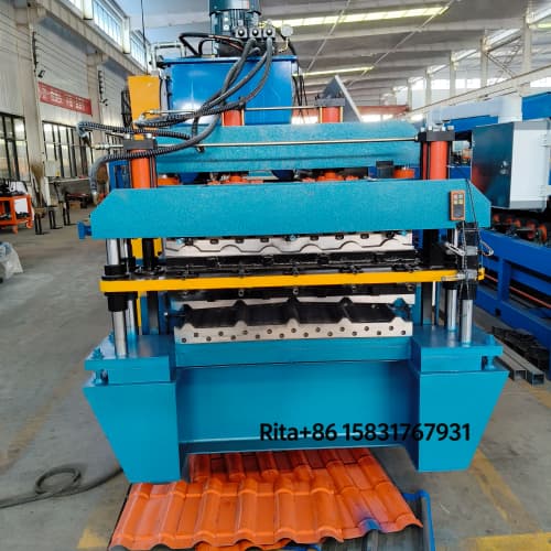 Hydraulic cutting system of double deck metal cladding roll forming machine