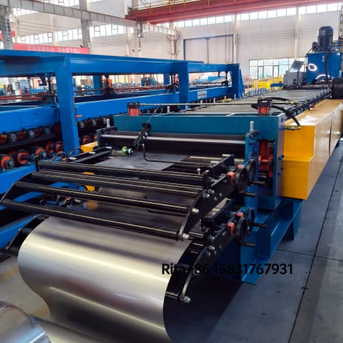 Metal coil feeding part of efficient double deck machine