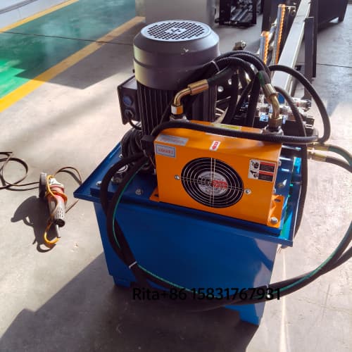 Hydraulic pump station for automatic corrugated roof sheet machine cutting system