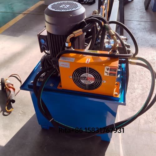 Hydraulic pump station for automatic IBR roof machine cutting system