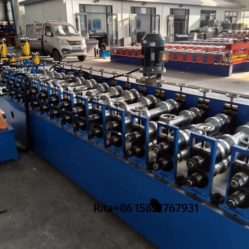 Rear view of the double line furring channel roll forming machine
