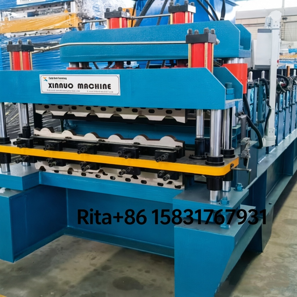 Steel Coil Roof and Wall Panel Double Deck Roll Forming Machine PLC Auto Control 0.3-0.8mm Thickness for Sale