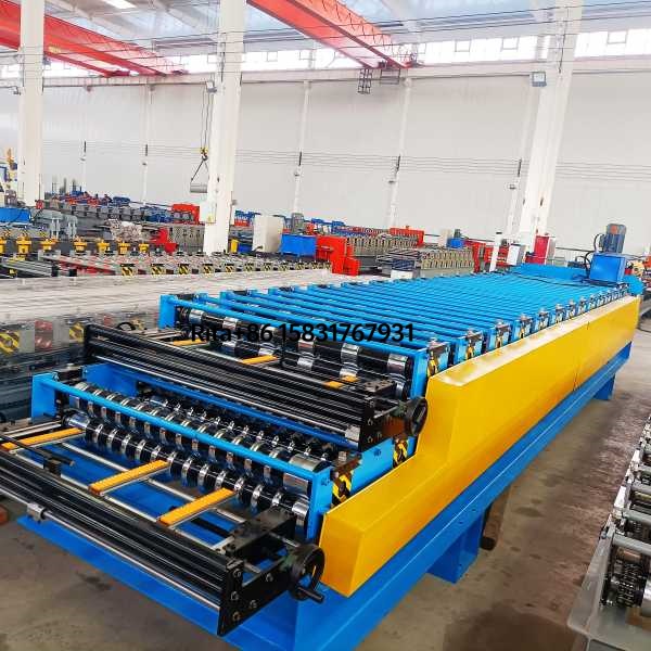PLC Automatic Control Corrugated and Trapezoidal Double Layer Roll Forming Machine Supplier Shiiping from Tianjin Hebei China