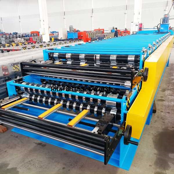 PLC Automatic Control Corrugated and Trapezoidal Double Layer Roll Forming Machine Supplier Shiiping from Tianjin Hebei China