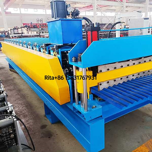 PLC Automatic Control Corrugated and Trapezoidal Double Layer Roll Forming Machine Supplier Shiiping from Tianjin Hebei China