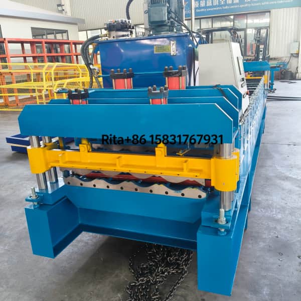 CE Certifiction metal roof sheet glazed tile roll forming machine with high precision and fast speed