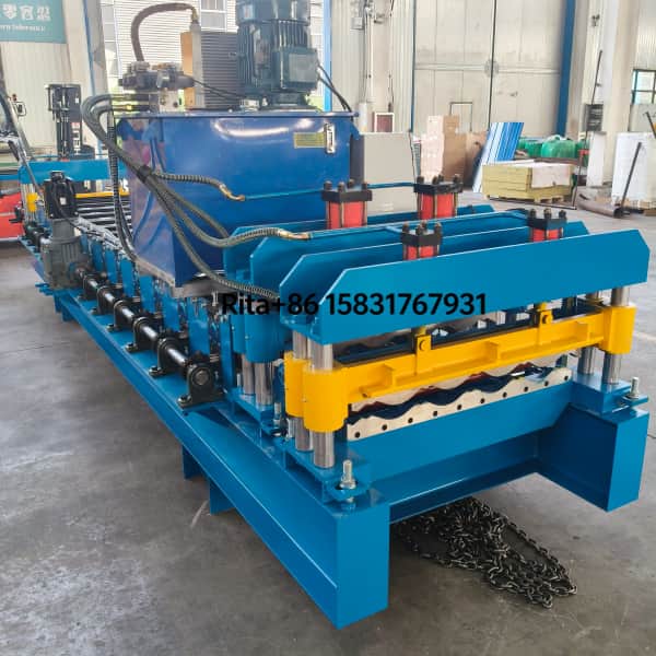 CE Certifiction metal roof sheet glazed tile roll forming machine with high precision and fast speed