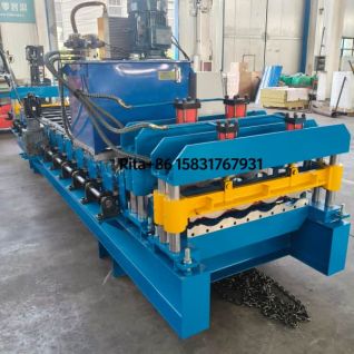 CE Certifiction metal roof sheet glazed tile roll forming machine with high precision and fast speed